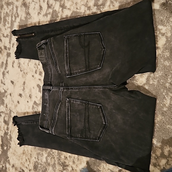AMERICAN EAGLE SIZE 6 LONG BLACK SKINNY JEANS(NEXT LEVEL STRETCH) - Picture 5 of 5